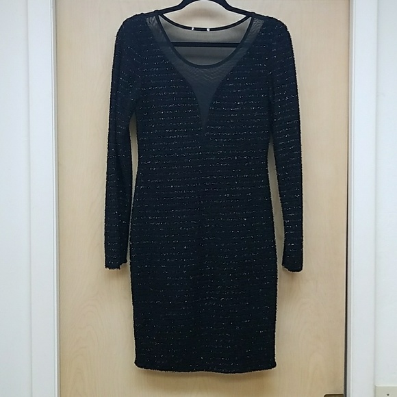 Black Long Sleeved Evening Dress - Picture 1 of 5